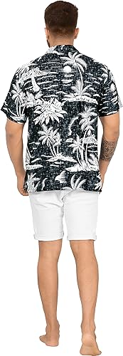 Miniatura 4 de LA LEELA Mens Hawaiian Shirts Short Sleeve Button Down Shirt Men's Hawaii Shirts Boho Holiday Summer Beach Shirts for Men