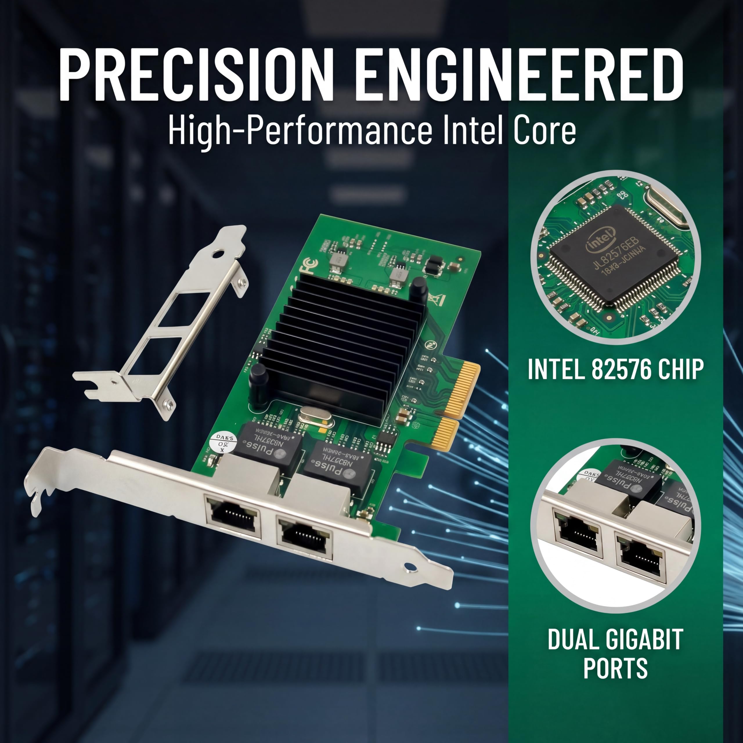 Carte réseau Gigabit PCIe X4 double port 1000 m PCI Express Ethernet avec Intel 82576 deux ports LAN NIC carte pour prise en charge PXE SR-IOV pour Windows/Windows Server/Linux/Freebsd/DOS avec profil