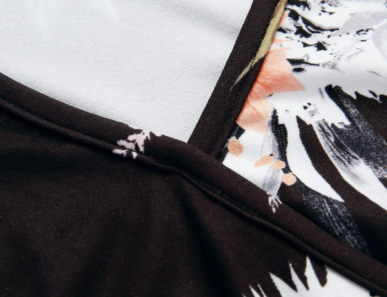 Beauhuty Women's Deep V Neck Short Sleeve Front Wrap Ruched Sexy Slim Fit Tops - Image 2