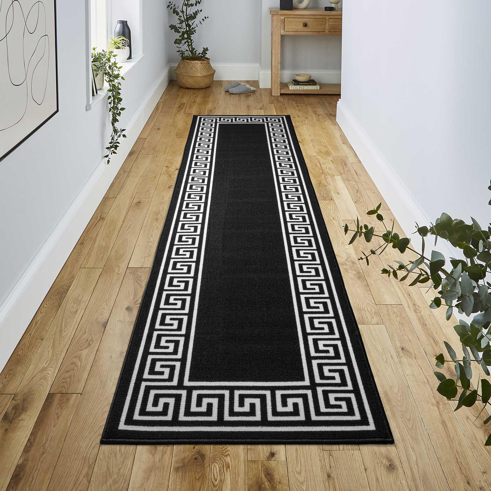 renoazul® Carpet Runners for Hallways Non-Slip Long & Wide Heavy-Duty Plain | 80 x 300 cm Super Absorbent Indoor Stair Carpet and Kitchen Anti-slip Floor Mats - Greeky Rug - Grey & Black — view 92