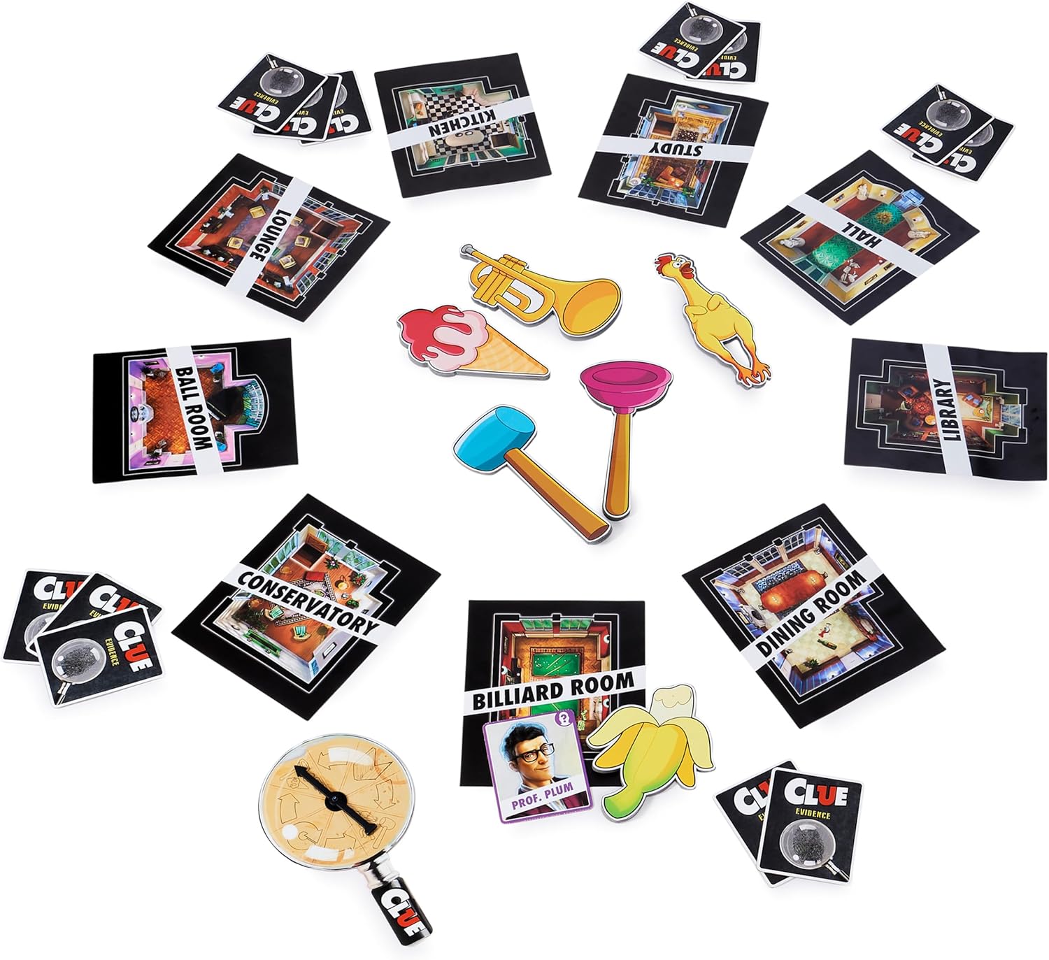 Spin Master Games, Clue Giant Edition, Family Game for Indoor & Outdoor Fun with Big Oversized Board, for Family and Kids, 2-4 Players, Ages 6 & Up