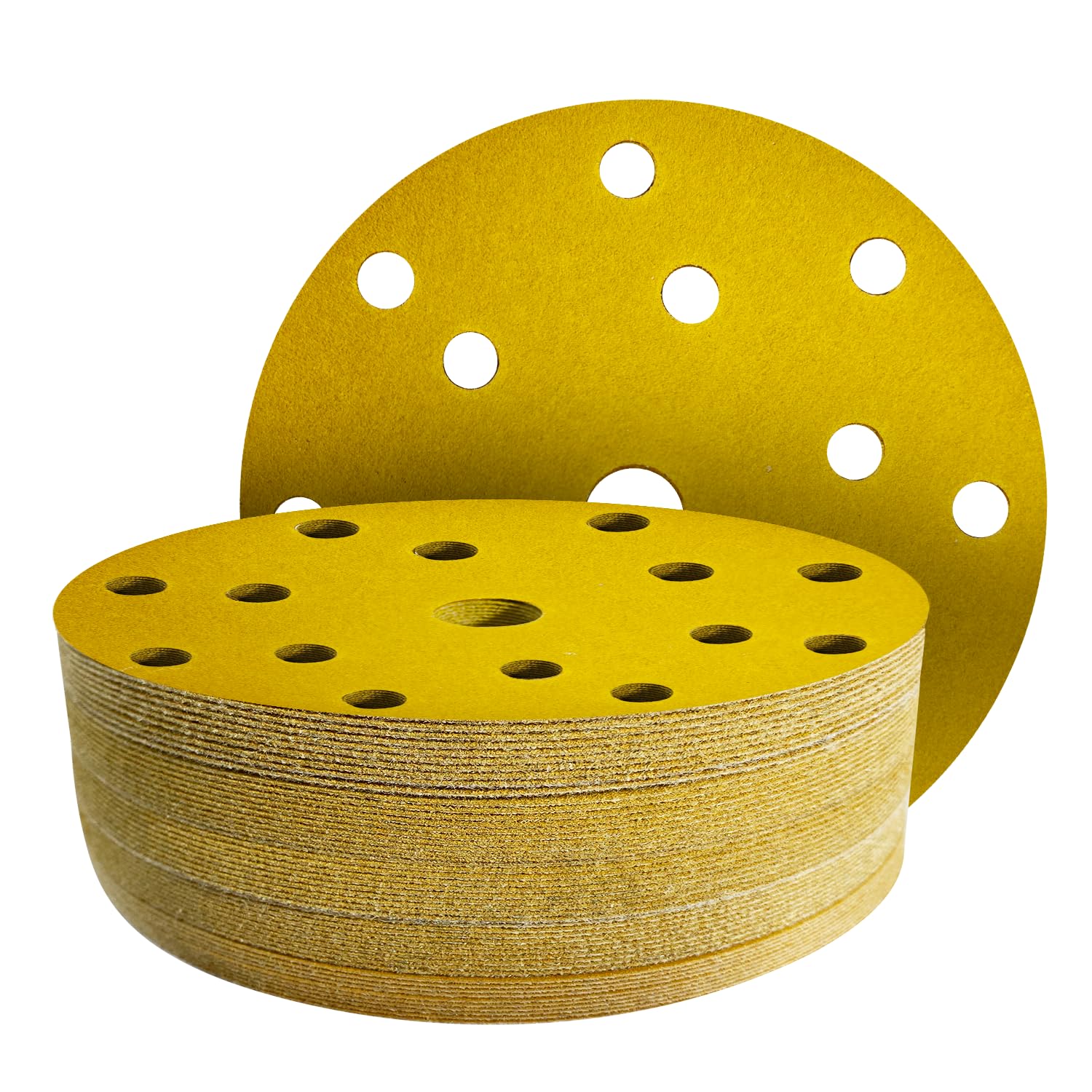 80 Pezzi Dischi Abrasivi 150mm, Grana 40/60/80/120/150/180/240/320, 15 Fori Carta Vetrata per Levigatrice Orbitale, Legno e Metallo, Carta Abrasiva per Levigatura e Lucidatura