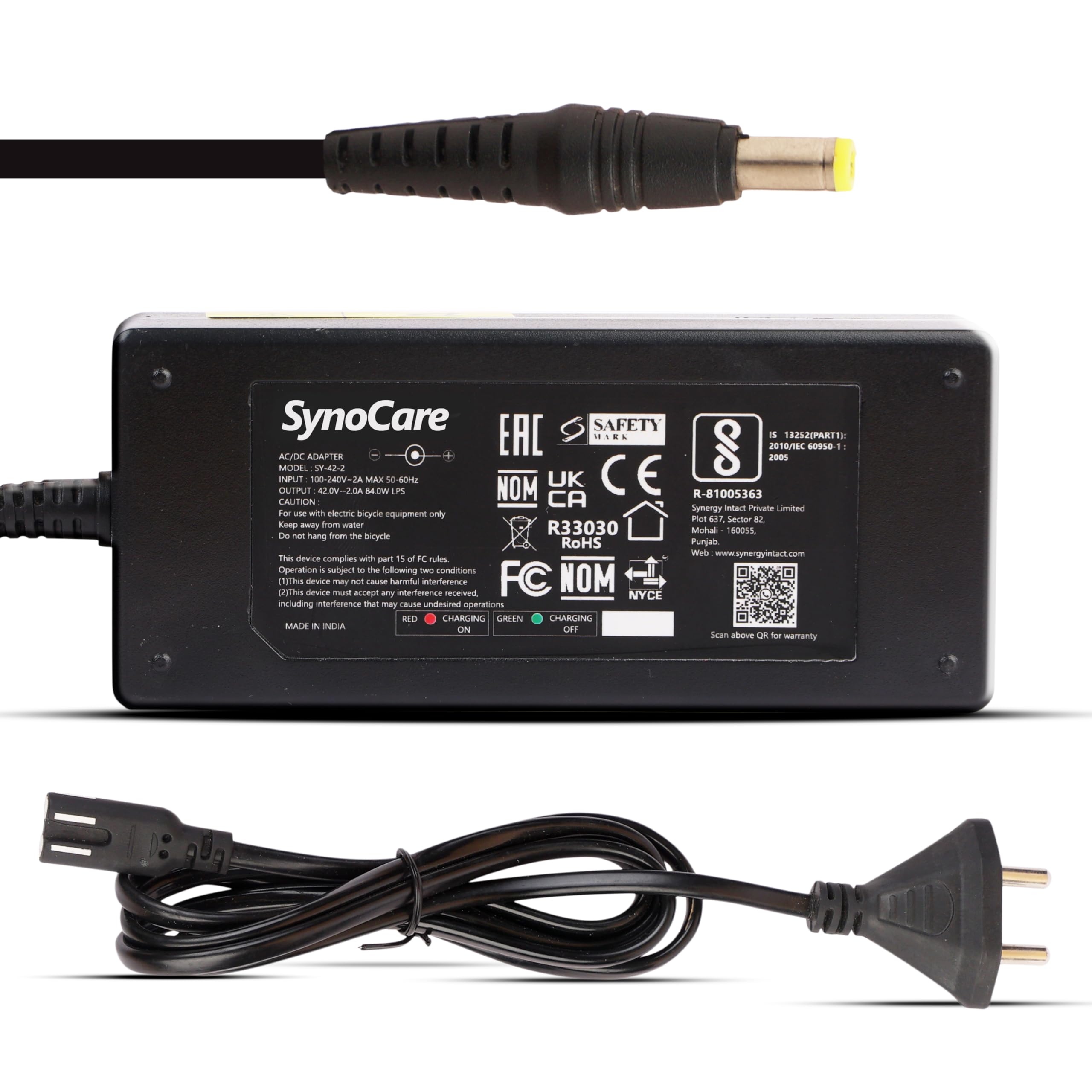 Lithium Ion 42 Volt 2A Battery Charger for 36 Volt Lithium ion Battery for Electric Bike/Electric Cycle with auto Cut Off and LED Indicator