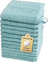 Vista 84 de SEMAXE Juego de 12 toallas de 100% algodón, 13 × 13 pulgadas, toallas suaves amarillas para la cara – súper absorbentes y de secado rápido, paño