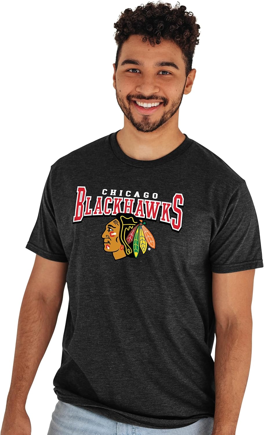 Blue 84 NHL Unisex-Adult NHL Officially Licensed T-Shirt Heathered Black