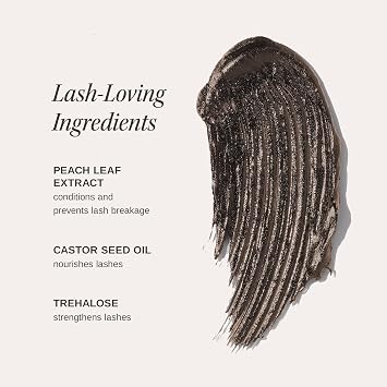 Wander Beauty Mile High Club Soft Brown Mascara - Defining, Lengthening, Water-Resistant - Cruelty Free - Smudge-proof, Flake-proof. Castor Oil and Peach Leaf Extract, 0.31oz
