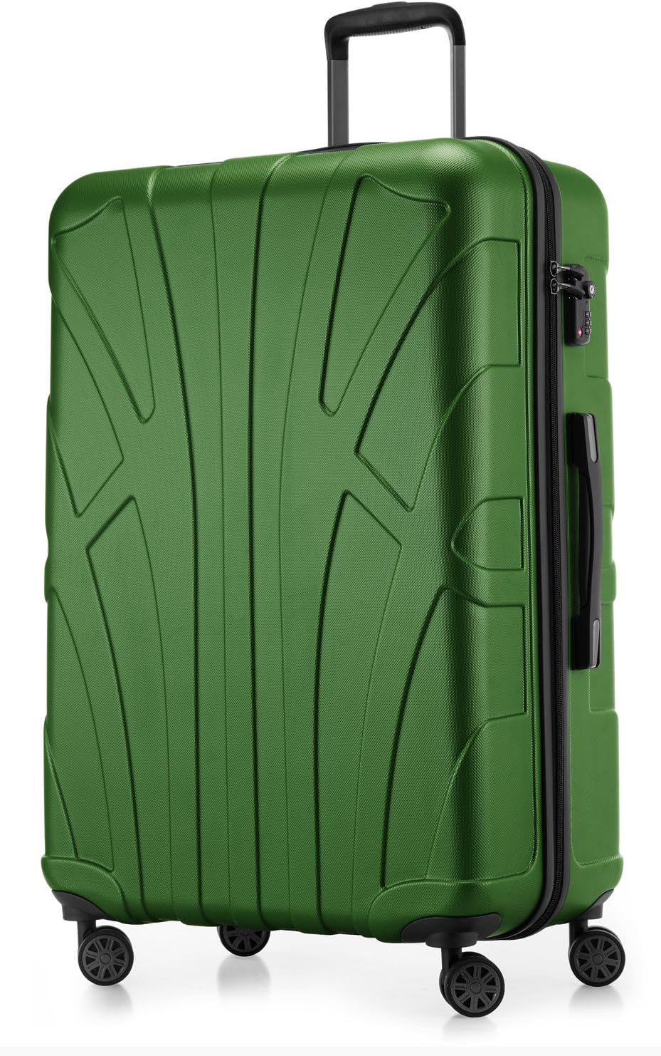 SUITLINE - Hardshell Suitcase, Travel Luggage, TSA, 76 cm, Approx. 96 liters, 100% ABS mat, Green