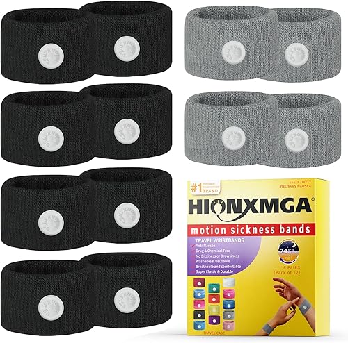 Miniatura 7 de Bandas de mareo por movimientopulsera de náuseas de acupresión para náuseas pulseras de mareo para alivio natural de mareos matutinos mareos