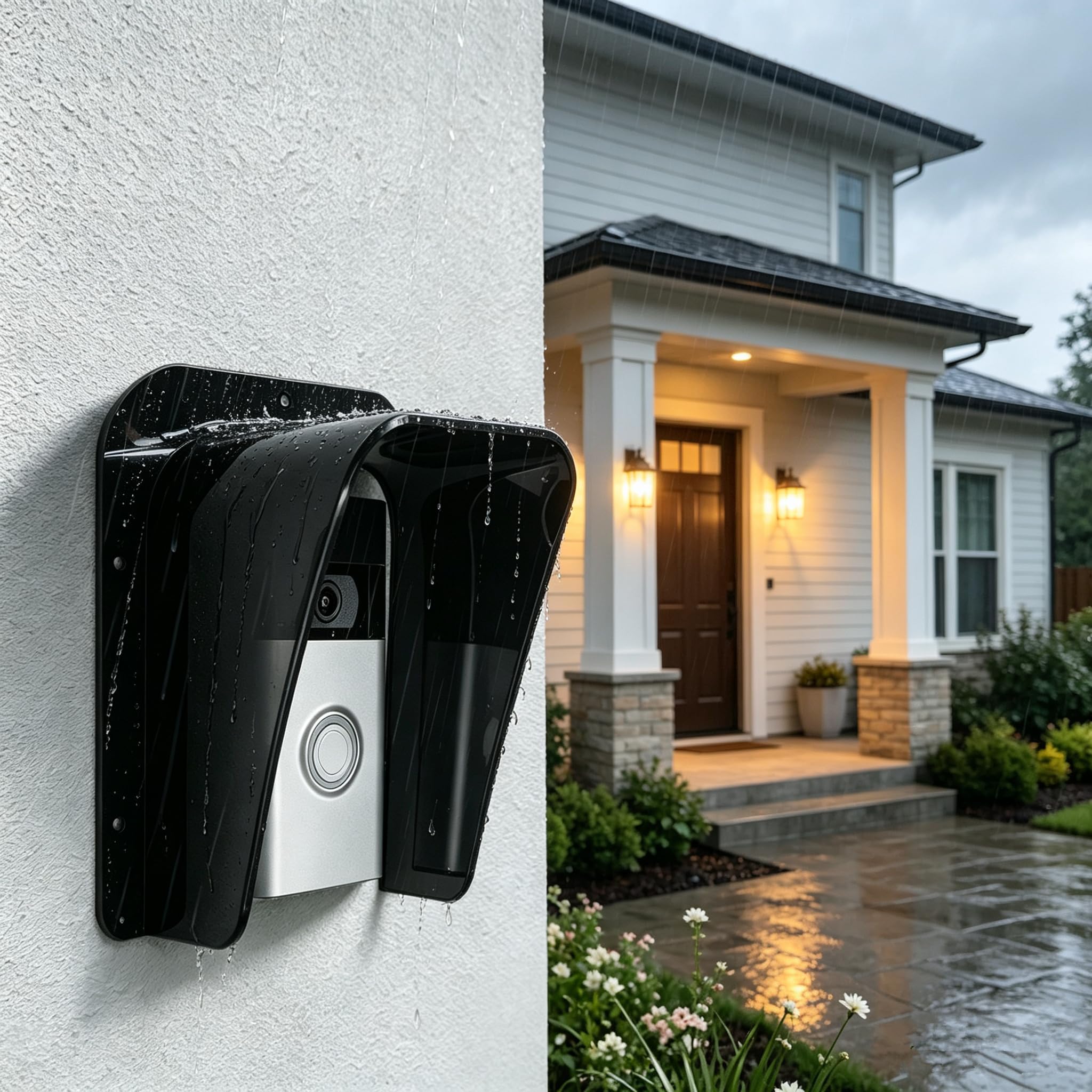 Photo 1 of YJNBEST Acrylic Weatherproof Doorbell Cover - Black
