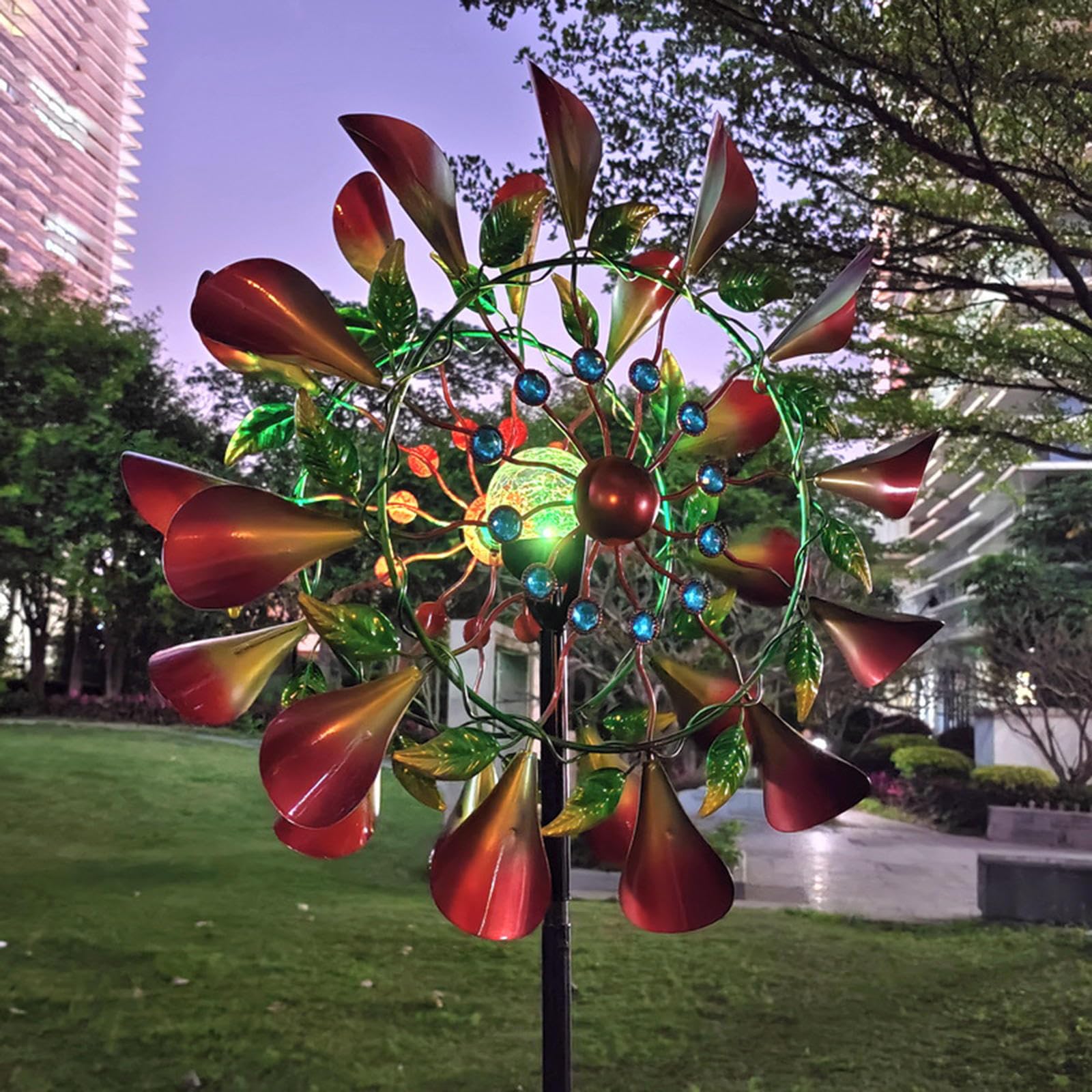 83 Pollici Girelle Da Giardino Whirligig Sculture Di Vento Sfera Di Vetro Ad Energia Solare Con Cinetica Filatori Del Cantiere Eolico