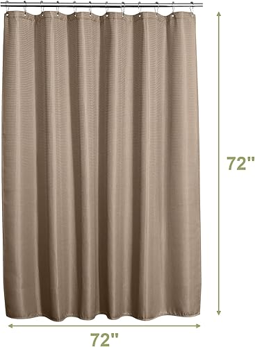 Vista 69 de AmazerBath - Cortina de baño con tejido de punto gofre, calidad hotelera, 60 x 72 pulgadas, blanco