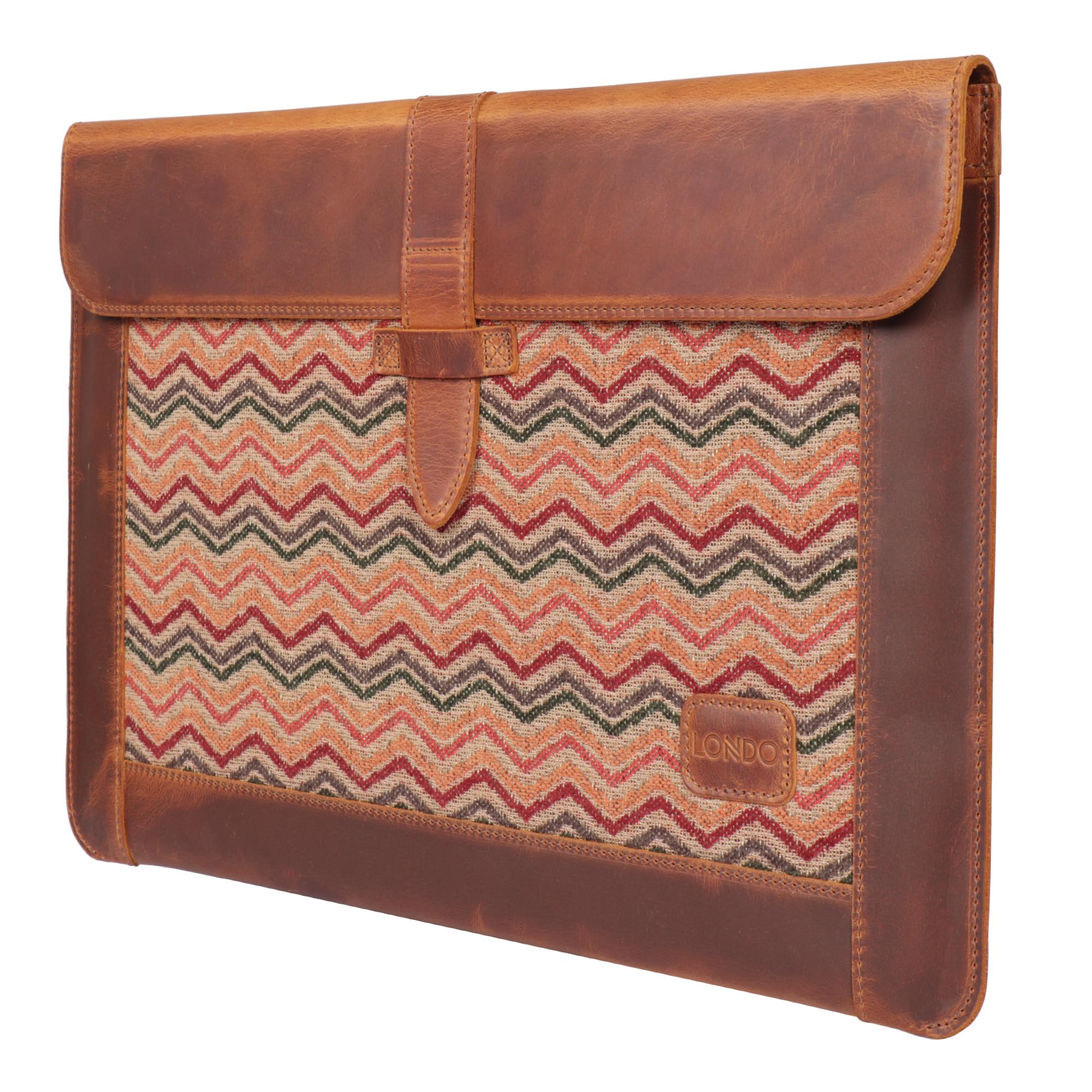 Funda de Cuero LONDO Compatible con MacBook Pro 16 & MacBook Pro 15 Pulgadas Camel (M5, M4, M3, M2, M1, Pro, MAX), Maletín para Portátil en Cuero Grano Superior Premium, Modelos 2020 a 2026