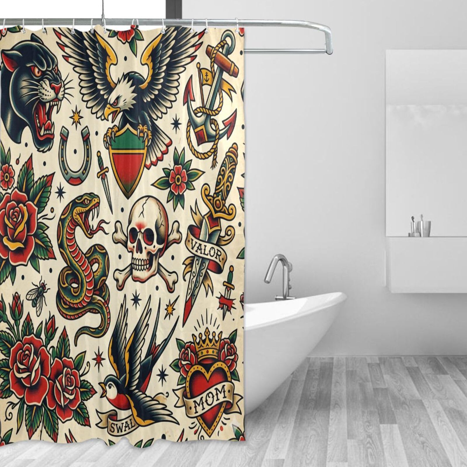 Rideau de douche Old School pour sublimer votre salle de bain vintage