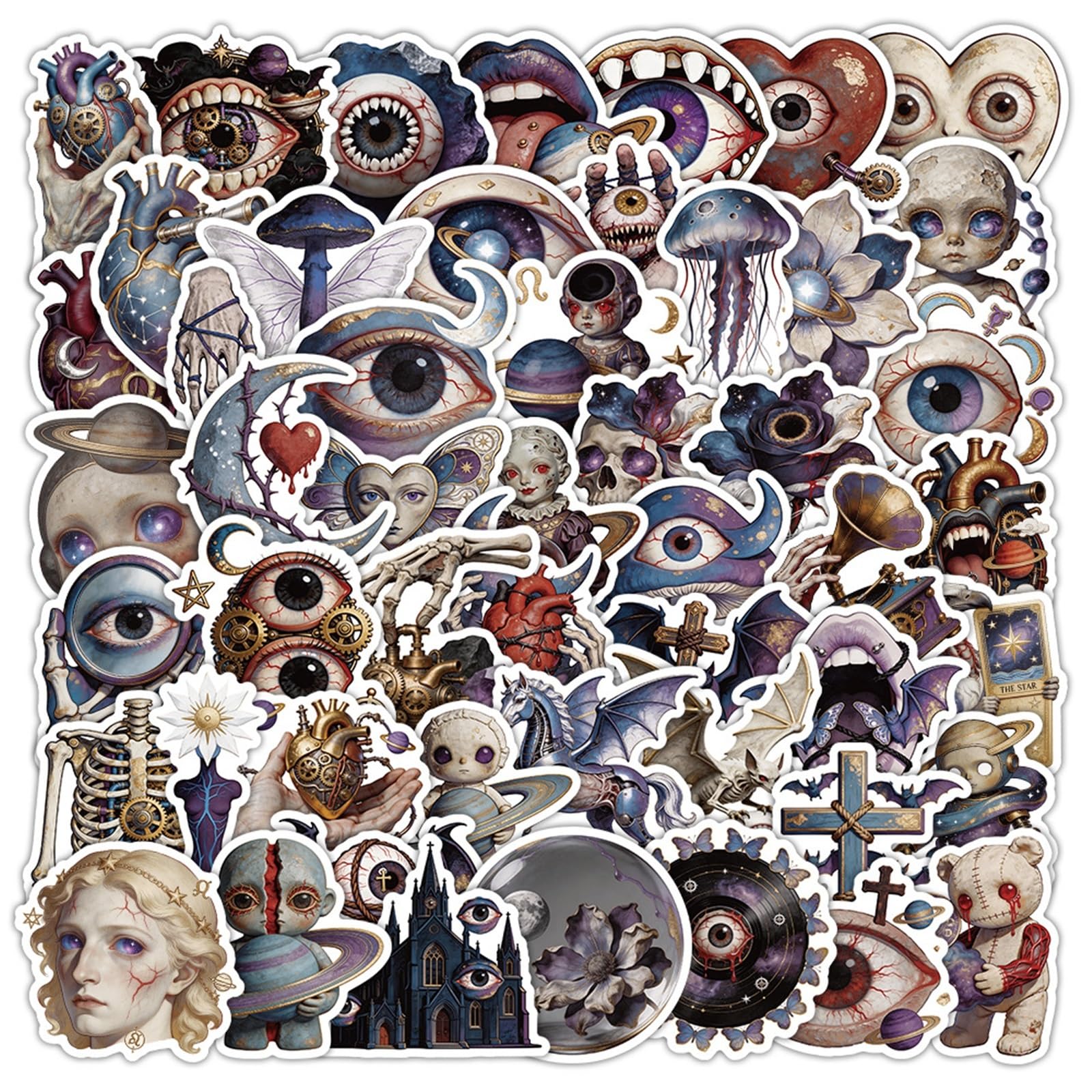 FGLFPXI 50-Pack Stickers Set for Phone Tablet Guitar Luggage Notebook