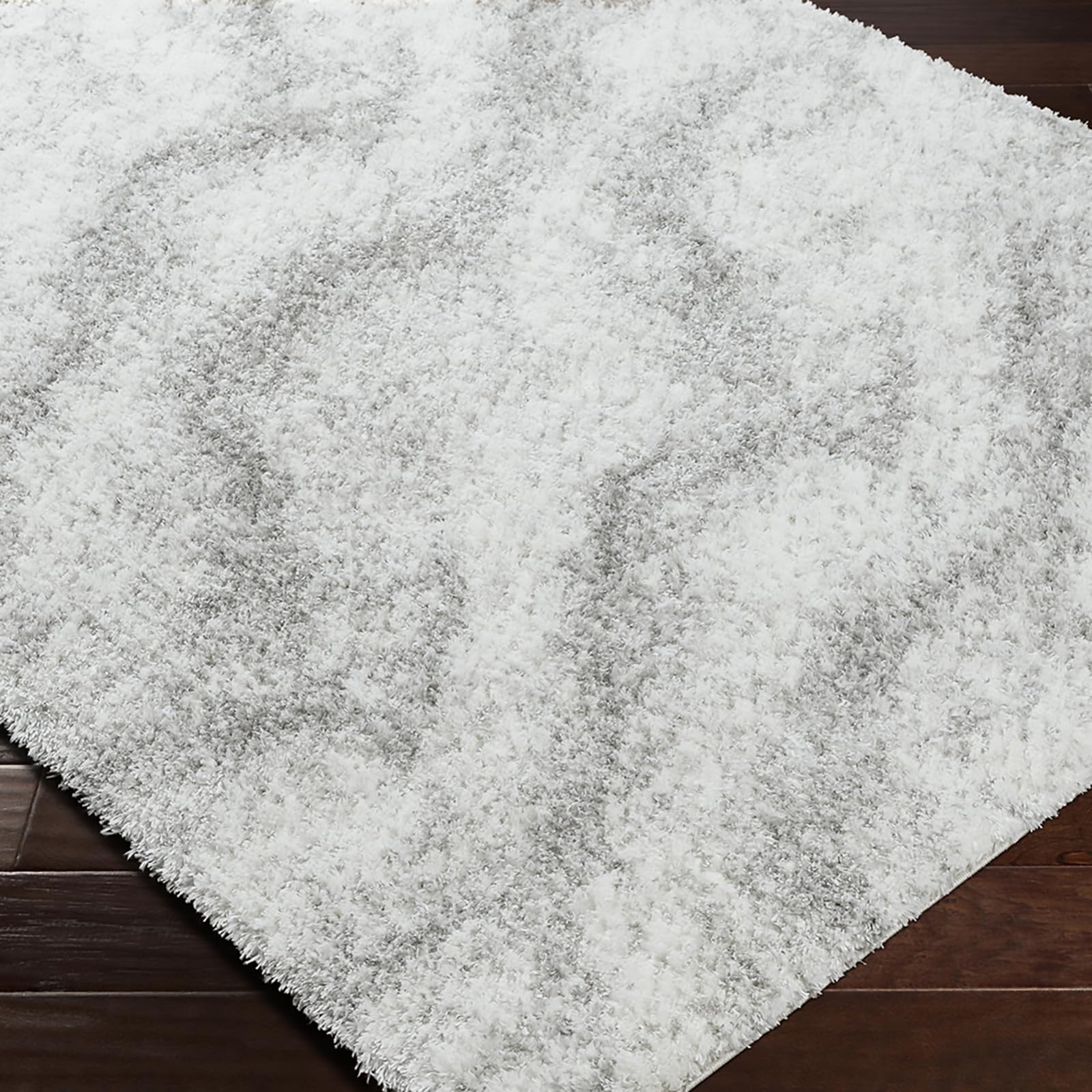 Livabliss Tappeto Shaggy Dili Ampio Tappeto Salotto Moderno, Sala da Pranzo, Morbido Tappeti Shaggy per Camera da Letto, Motivo Astratto Berbero Peloso, leggera da Pulire, 160x220cm Crema e Grigio