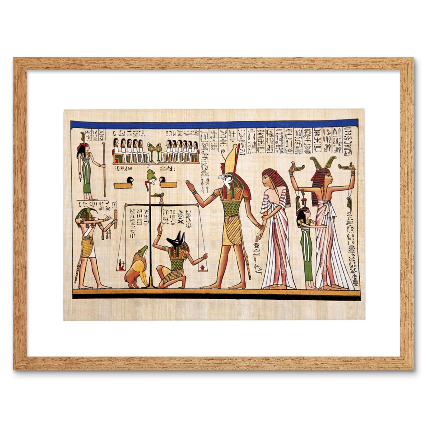Wee Blue Coo Ancient Egyptian Hieroglyph Horus Thoth Anubis Frame Art Print Picture F12X652