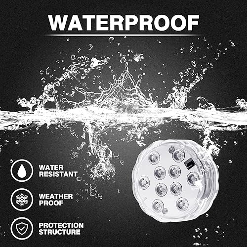 Miniatura 6 de Luces LED de piscina para piscinas sobre el suelo, 39.4 pies, impermeable, control remoto, sumergibles, luces LED para borde con 2 cuerdas