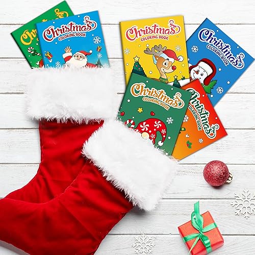 Miniatura 6 de D-FantiX Paquete de 24 libros para colorear de Navidad para niños, recuerdos de fiesta de Navidad para niños, actividades de vacaciones, regalo para
