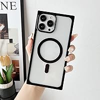 Vista 5 de Jmltech Funda magnética transparente para iPhone 13 Pro Max, a prueba de golpes, delgada, protectora para iPhone 13 Pro Max, color negro