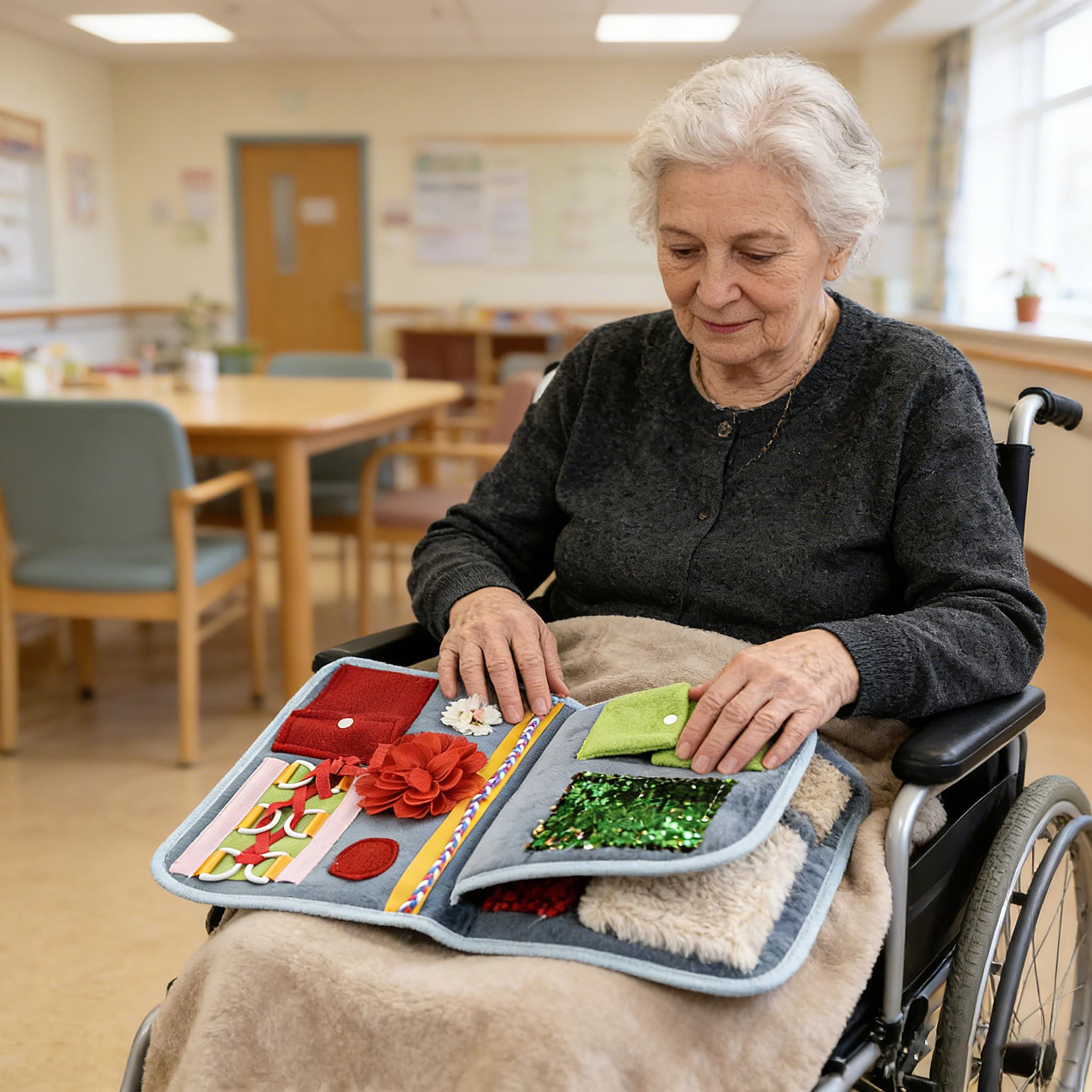 Coperta lenitiva sensoriale, prodotti per anziani affetti da demenza, regali e attività per anziani affetti da Alzheimer o demenza, prodotti per sedativi e attività di conforto per la demenza.