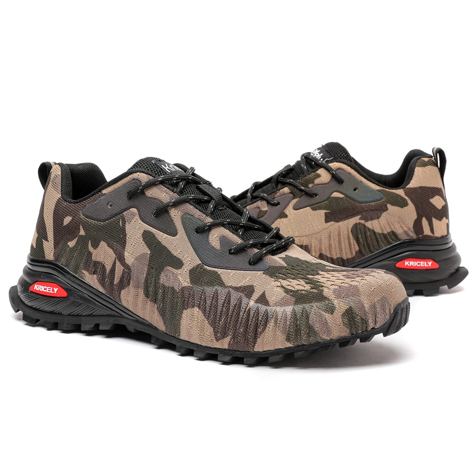 Kricely Scarpe Trail Running Uomo Traspiranti Trekking Camuffare 46 | Scarpe leggere e traspiranti, suola resistente, ideali per trail, trekking, fitness, camminate e attività outdoor