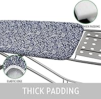Vista 4 de Funda y almohadilla para tabla de planchar de 15 x 54 pulgadas, funda estándar para tabla de planchar con borde elástico y sujetadores de gancho