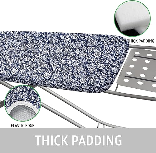 Miniatura 4 de Funda y almohadilla para tabla de planchar de 15 x 54 pulgadas, funda estándar para tabla de planchar con borde elástico y cierres de , fundas de