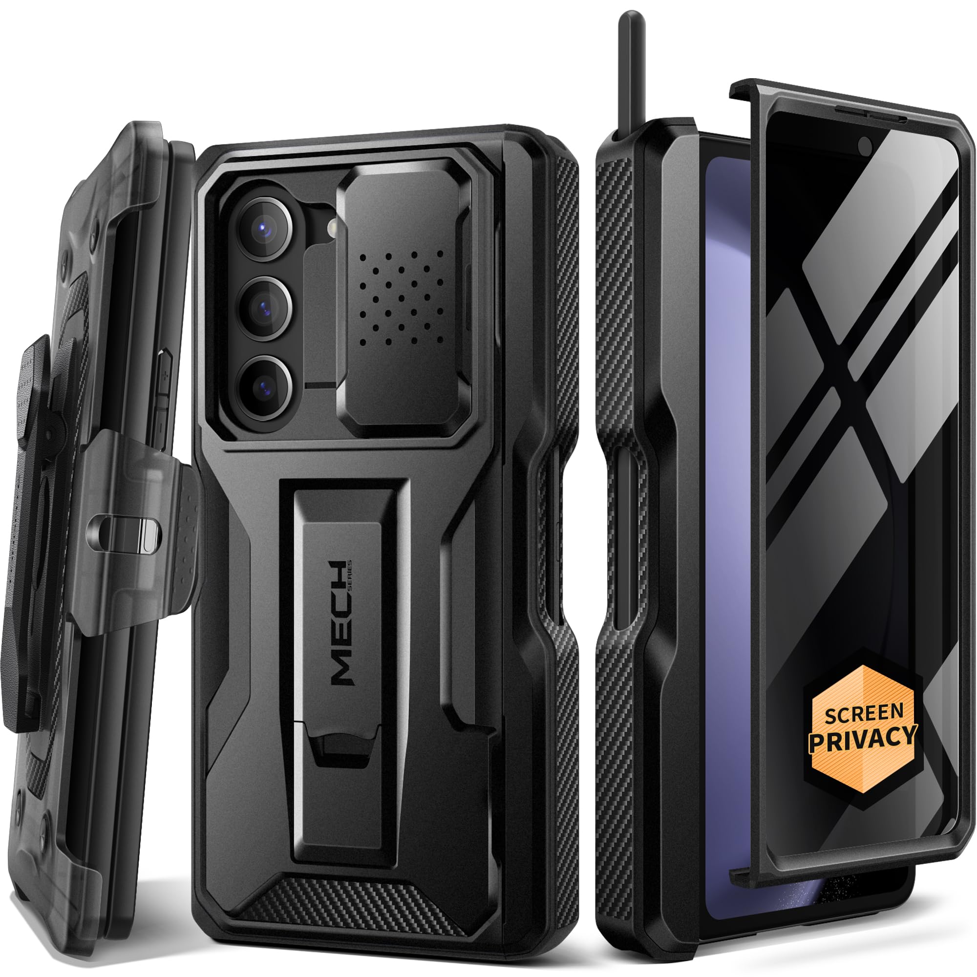 TONGATE US TONGATE for Z Fold 5 Case, with S Pen Slot & Privacy Screen, Black