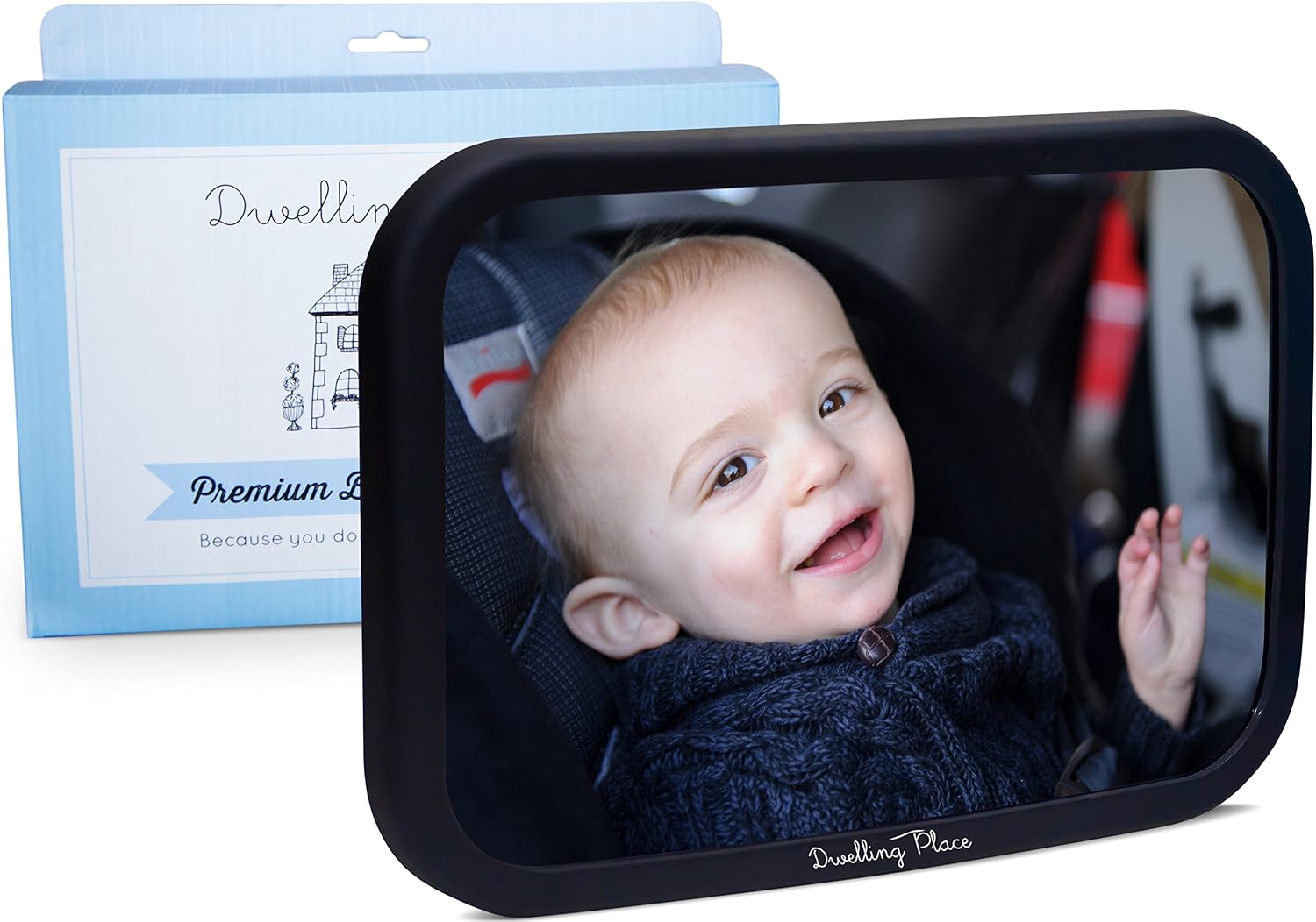 EldHus Baby Car Mirror, Back Seat Baby Mirror Backseat Safe Wide Angle Rear View Mirror for Infants