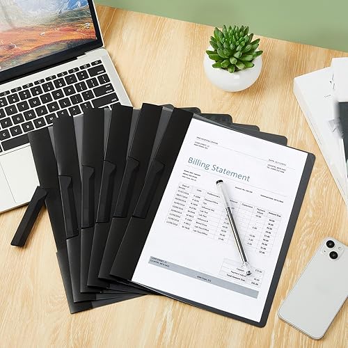 Miniatura 5 de Maitys Paquete de 25 portadas transparentes para informes con clip, carpetas de presentación de 11.4 x 9 pulgadas, portafolio, carpeta de