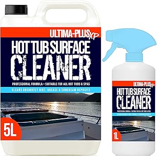 ULTIMA-PLUS XP Hot Tub Surface Cleaner - Removes Dirt, Oil, Grease, Waterlines & More - Professional Formula for all Hot Tubs, Spas and Pools (6 Litres)