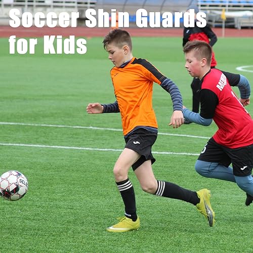 Miniatura 7 de Espinilleras de fútbol para jóvenes y niños, juego de espinilleras y calcetines largos de fútbol para niños de 3, 4 a 6, 6 a 8, 8 a 10, 10 a 12 años