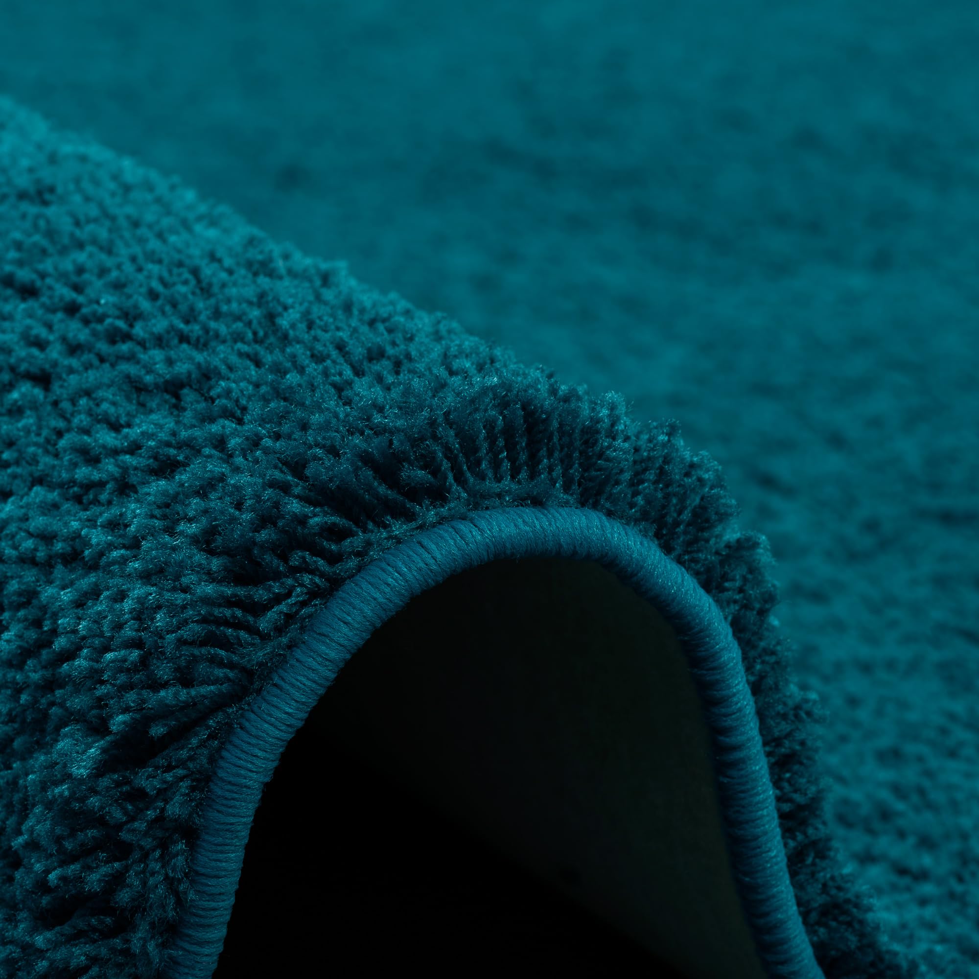 PALACE - Tapis Shaggy à Poils Longs - Sarcelle Bleu Verde - 17 Tailles Disponibles