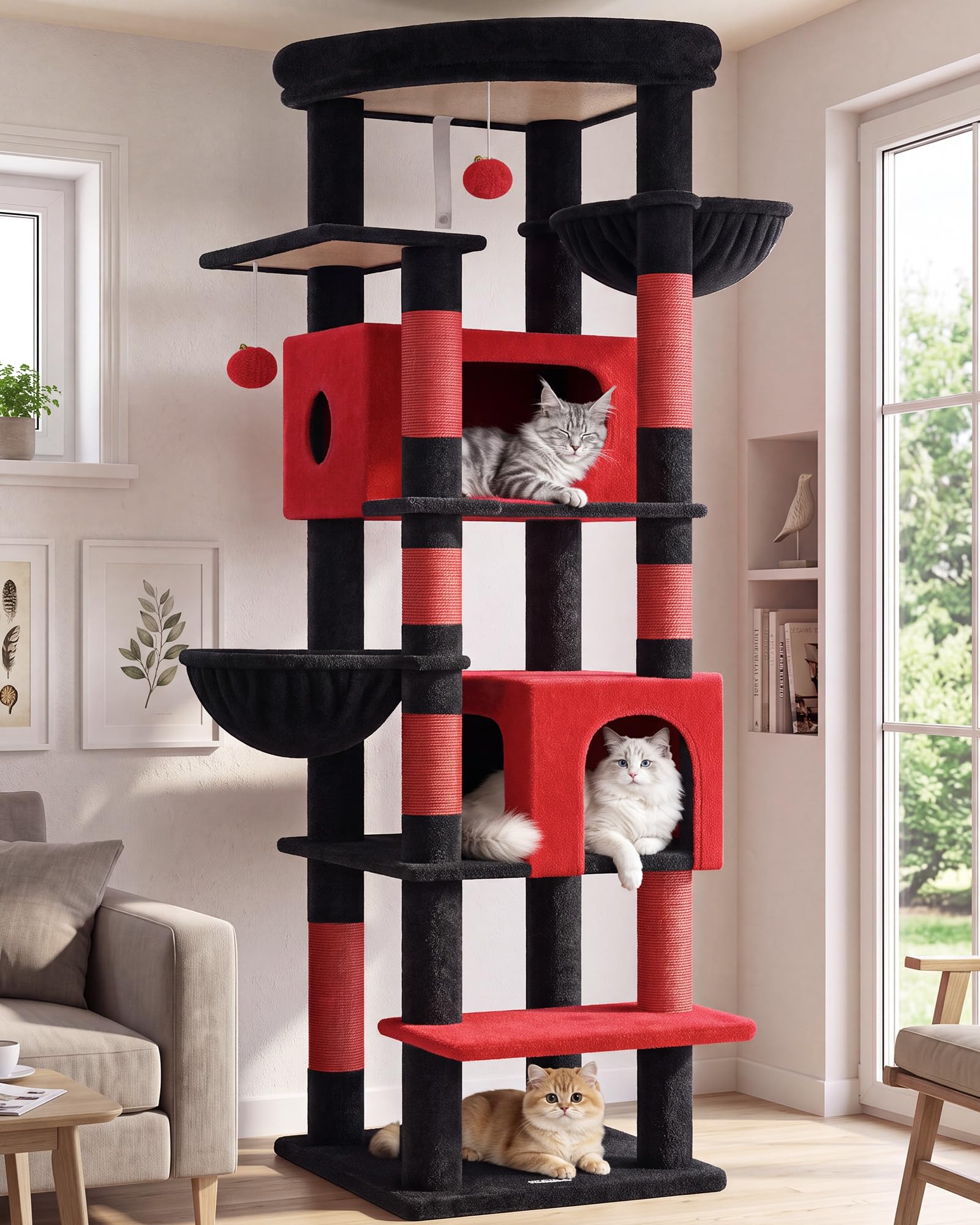 Globlazer 74in Gothic Heavy Duty Cat Tree Tower for Indoor Large Cats, S74