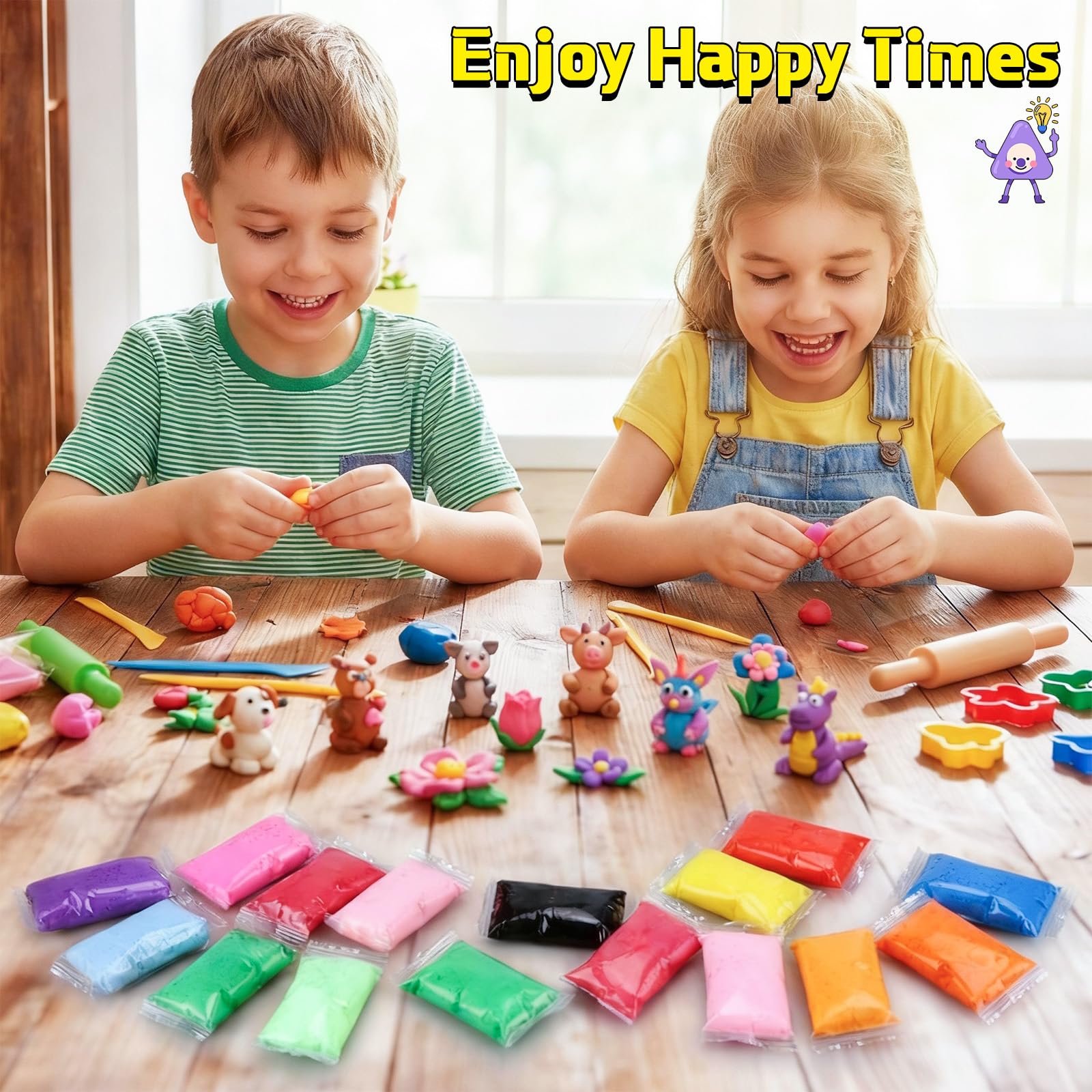 VioraWhite 144 pezzi di argilla secca all'aria, 2,154 g, kit di argilla morbida fai da te, in schiuma magica, per scolpire, regali per bambini, forniture scolastiche per feste, progetti artistici