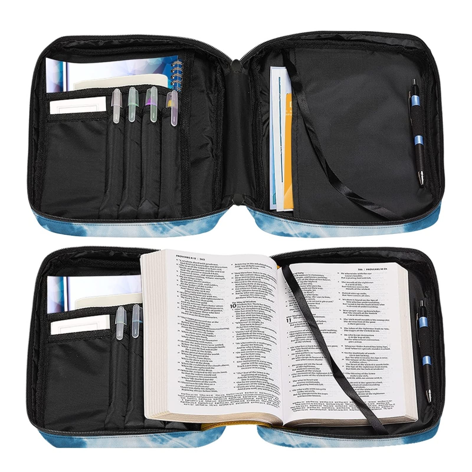 Dajingkj Funda de Biblia con cremallera para hombres y mujeres, grande, para libro de la Biblia, libro de la iglesia, bolsas con asa, Jefe del éxito, One size