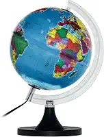 Globo Terrestre Genio Politico - 21cm Iluminado com Led Branco Bivolt - Base Plastico (37X 21,5 X 21,5)
