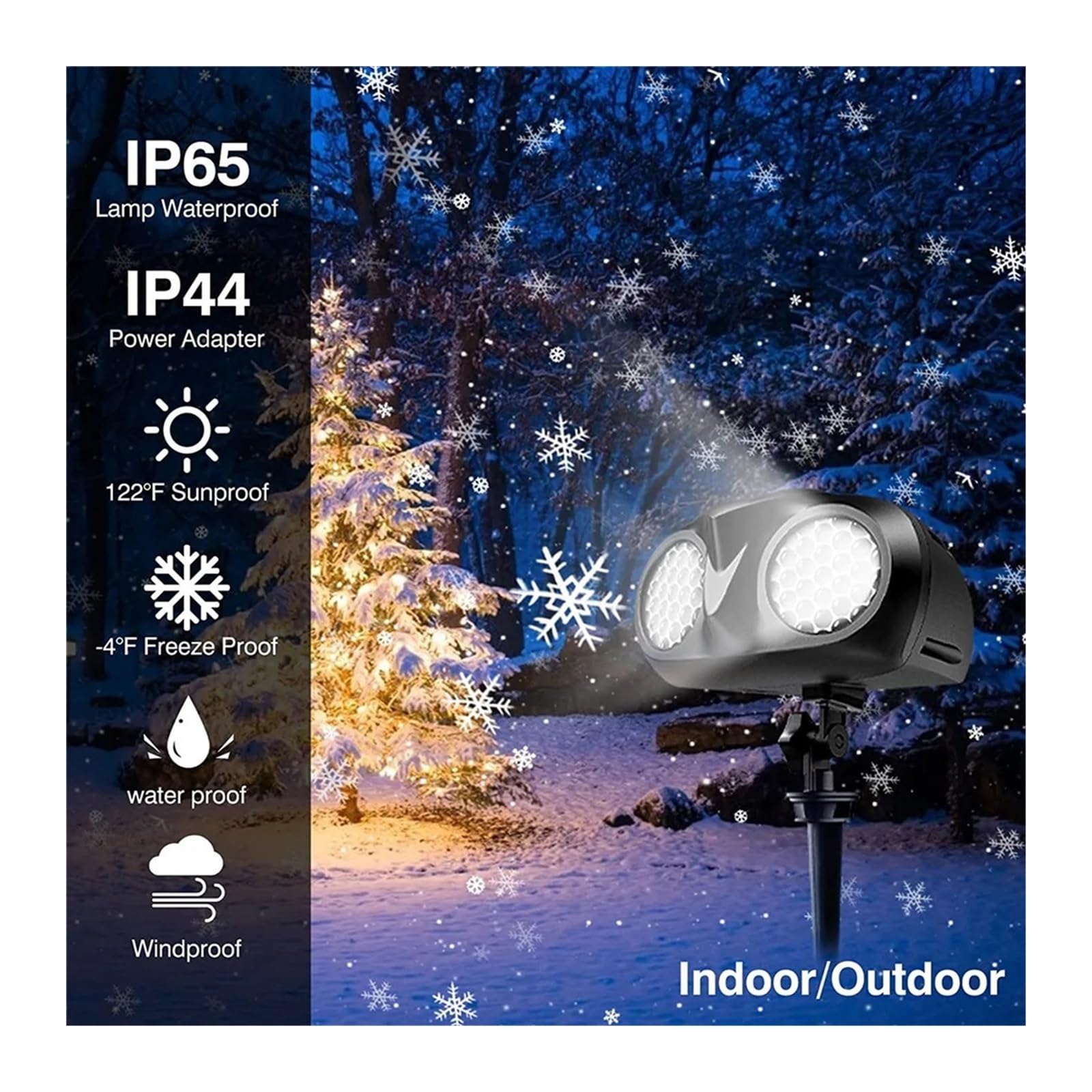 Projektor Weihnachten, Eulenform Outdoor Weihnachten Snowdots Schneeflocke or Lichter IP65 Wasserdicht Schneefall Landschaft Licht for Garten Wand Dekor