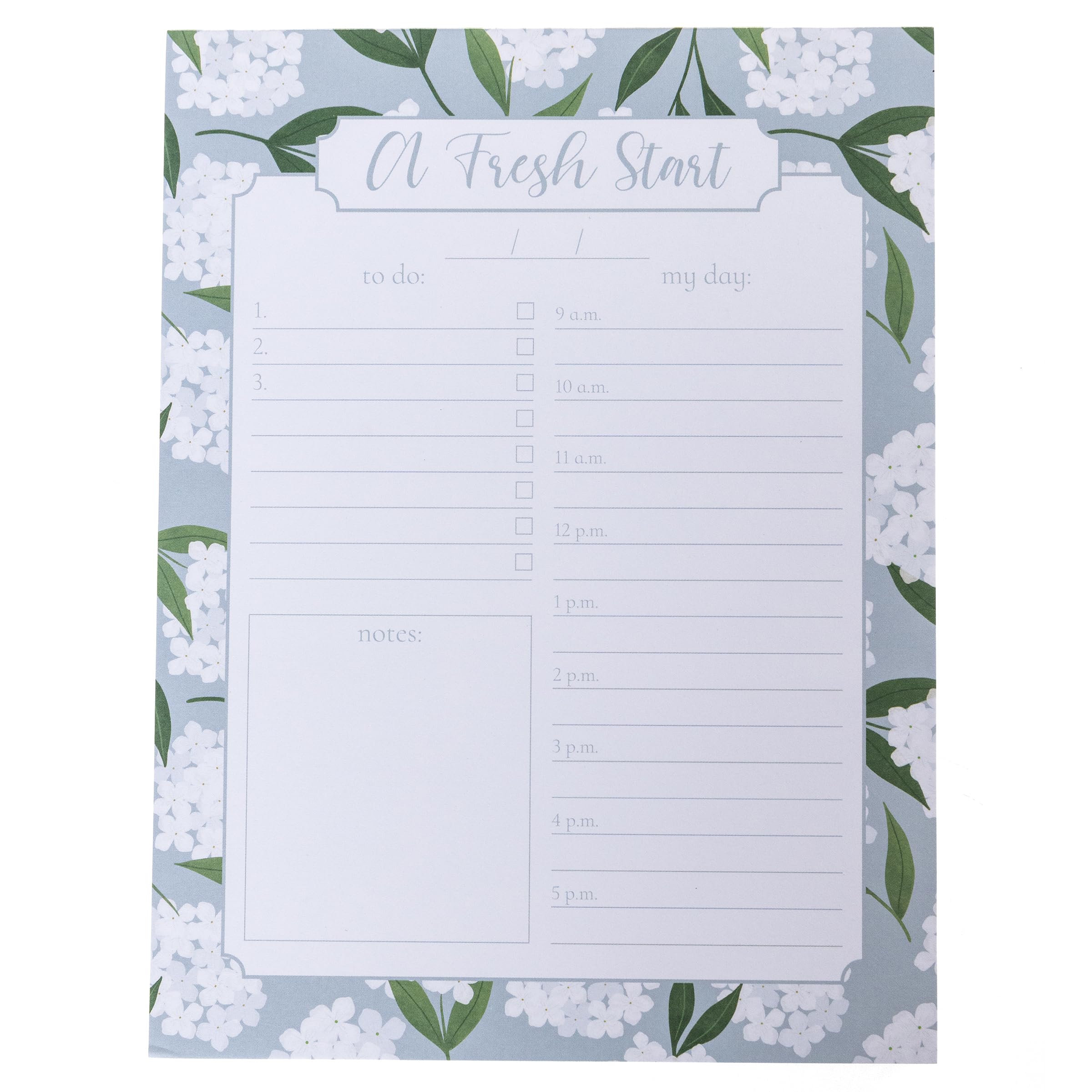 Graphique Daily To-Do List Notepad, 150 Tear-Away Sheets, Floral Task Planner, Daily Organizer with Hourly Schedule, Notes Writing Pad, 6” x 8”