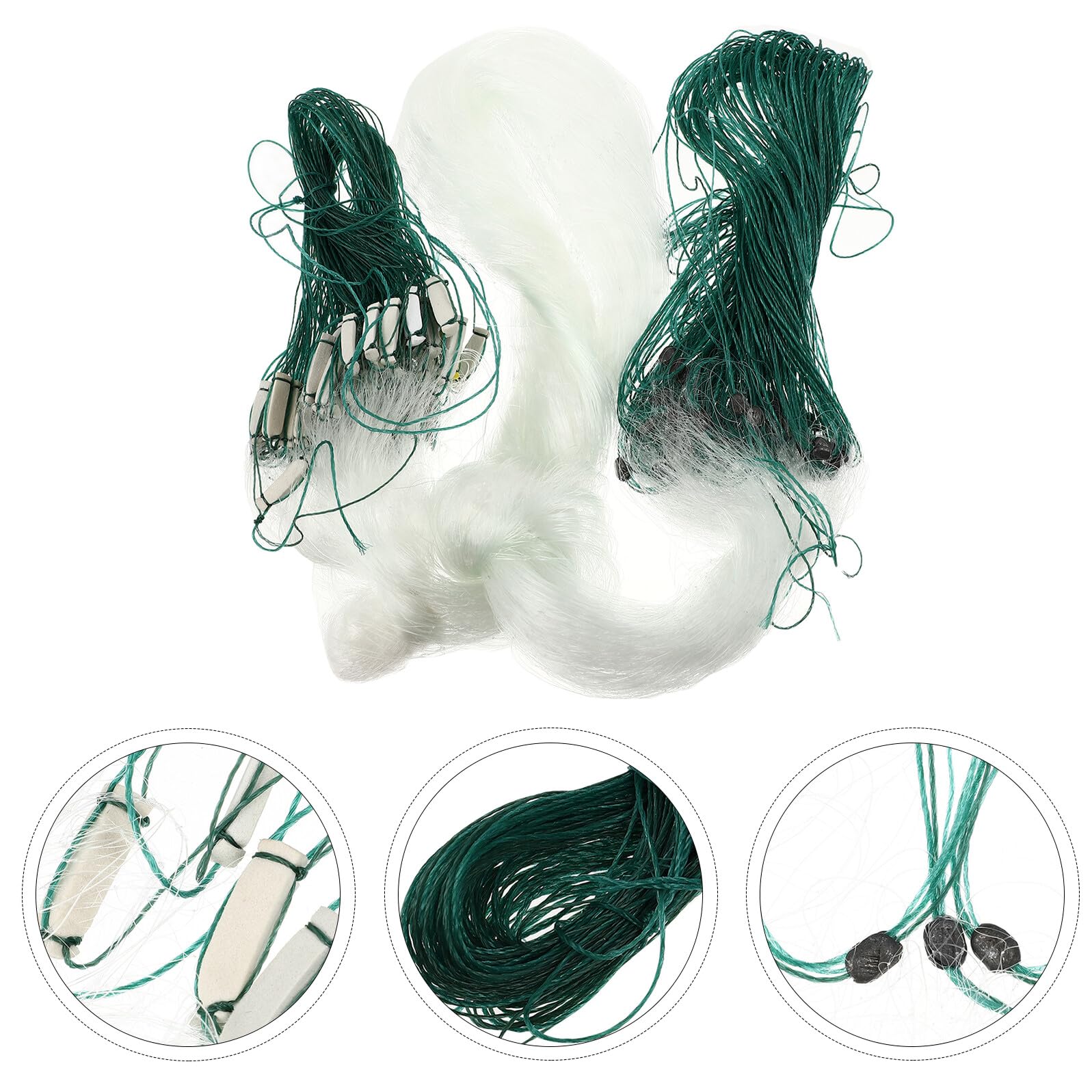 PRETYZOOM Filet de Monofilament Léger avec Flotteur et Plombs Filet Trémail Couches Piège à Poisson Transparent Nylon pour Eau Douce et Salée