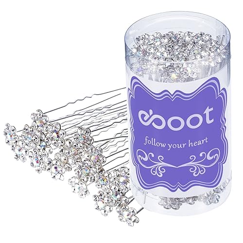 Miniatura 1 de Horquillas para el pelo con pedrería eBoot, 40 unidades con bolsa, Blanco