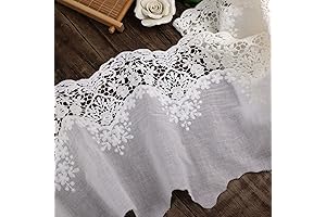 Tela de encaje de algodón natural IDONGCAI con ribete de encaje bordado...