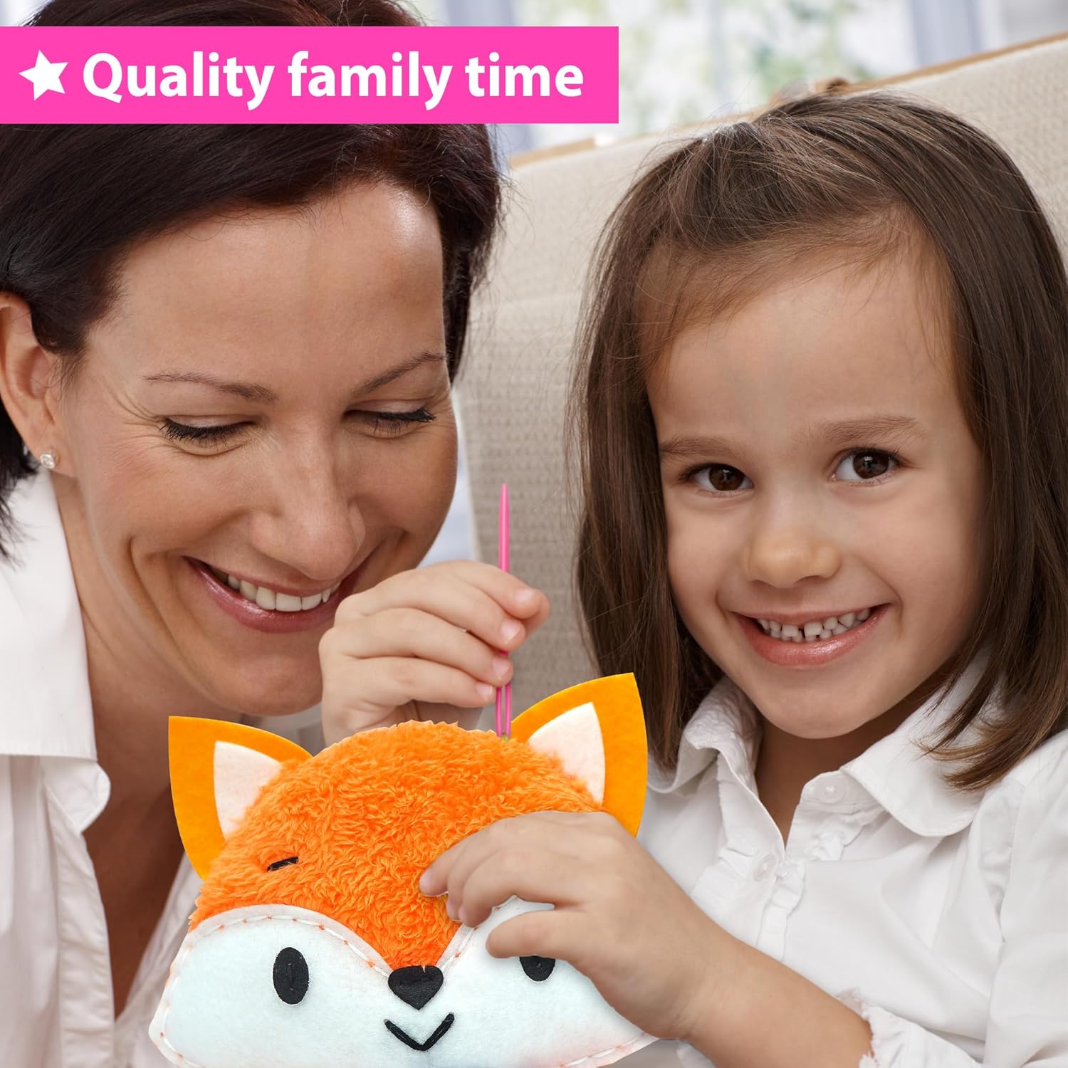 KRAFUN Unicorn Beginner Animal Sewing Kit for Kids Age 7-13 My First Art & Craft, Includes 3 Stuffed Animal Dolls Panda, Fox, Instructions & Plush Felt Materials for Learn to Sew, Embroidery