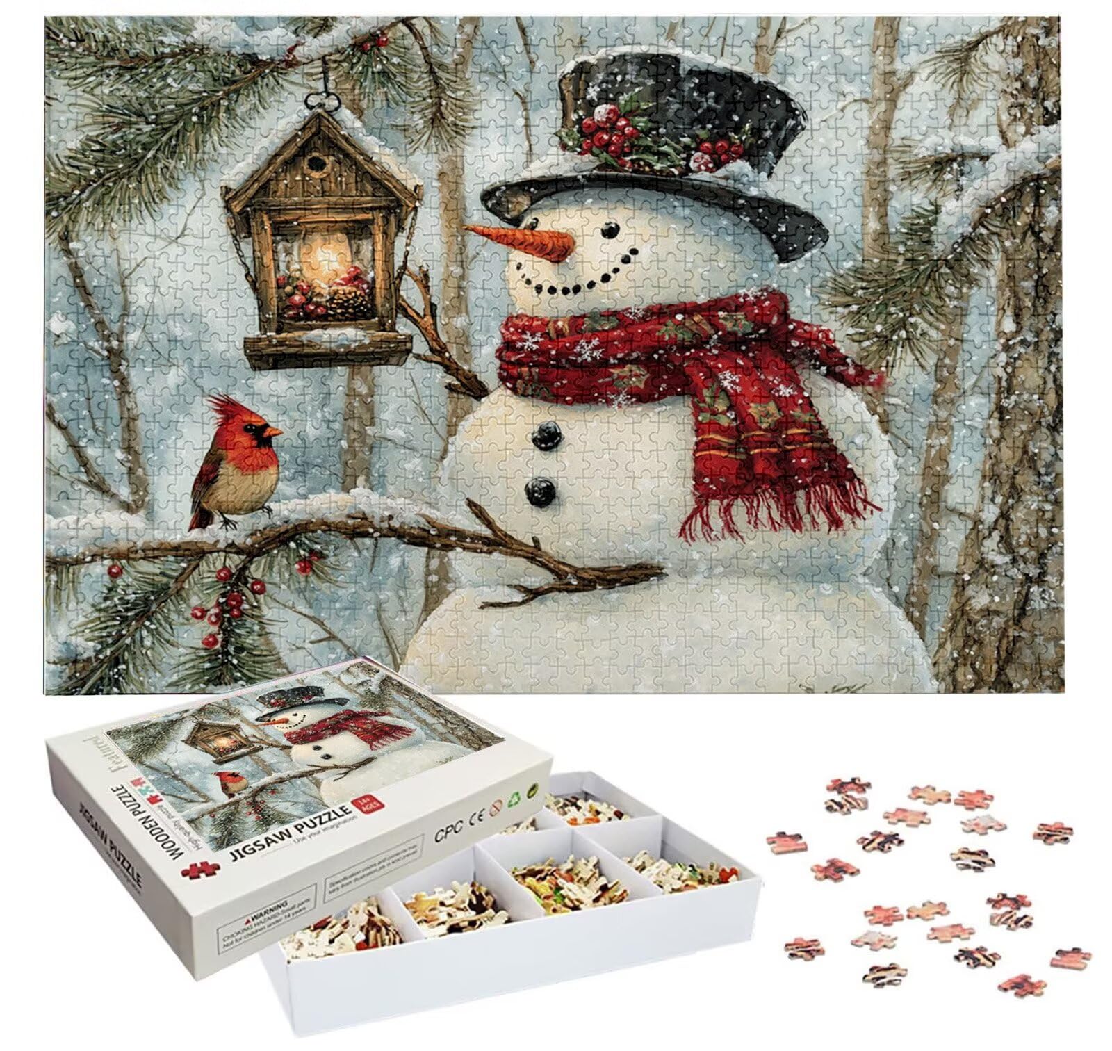 Puzzle 4000 Pezzi per Adulti, Puzzle Inverno 4000 Pezzi Arte per Adulti e Ragazzi, Misura: 141x87 cm, Puzzles Pupazzo di neve in Legno Impegnativi, Puzzles per Regalo Donna e Uomo, Decorazioni H-3646