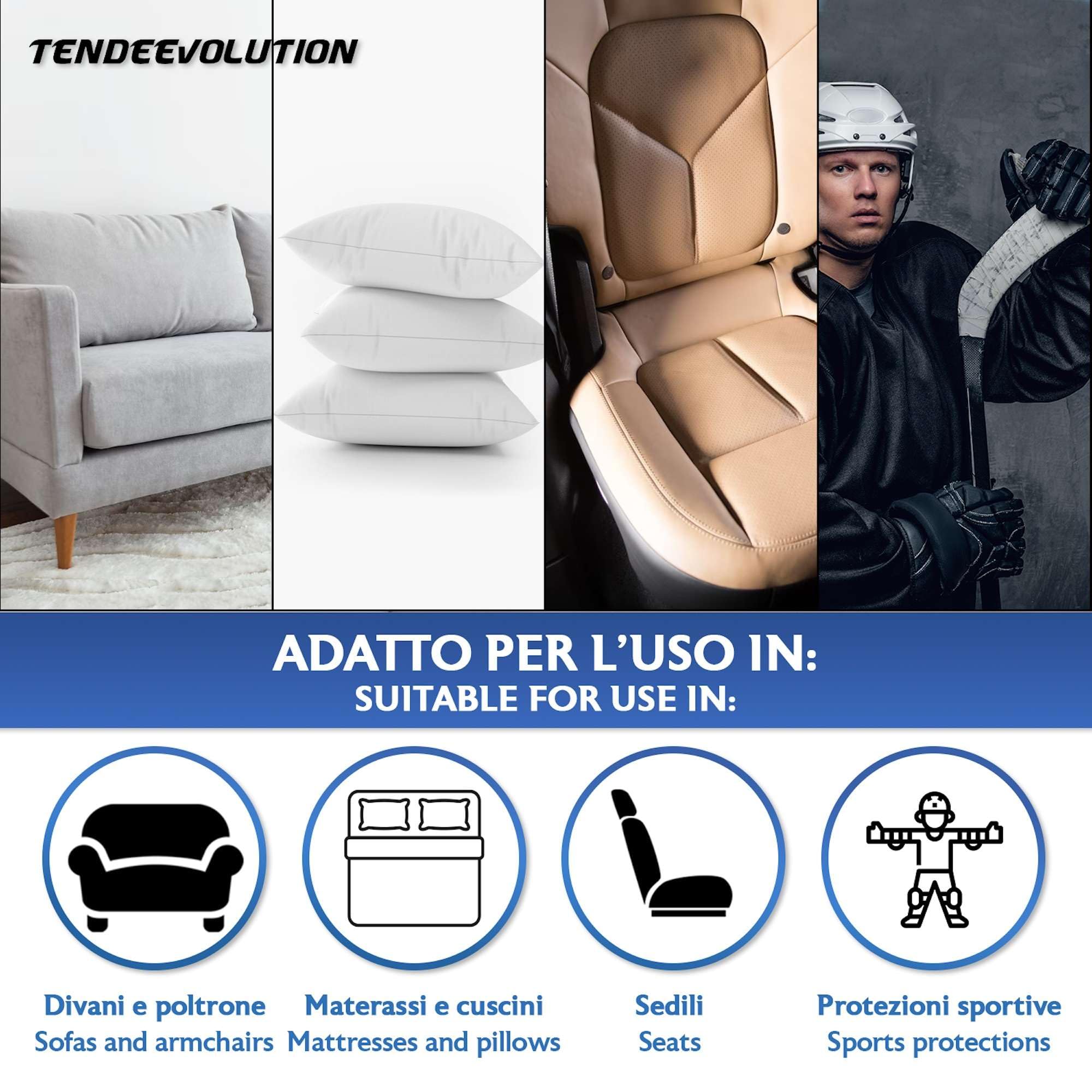 TENDEEVOLUTION Gęstość pianki do wypełnienia 18, 25 i 30, płyta 200 x 100 cm, grubość 1-10 cm, gąbka do wypełnienia sofy, poduszki z pianki poliuretanowej (gęstość 30, grubość 5 cm)