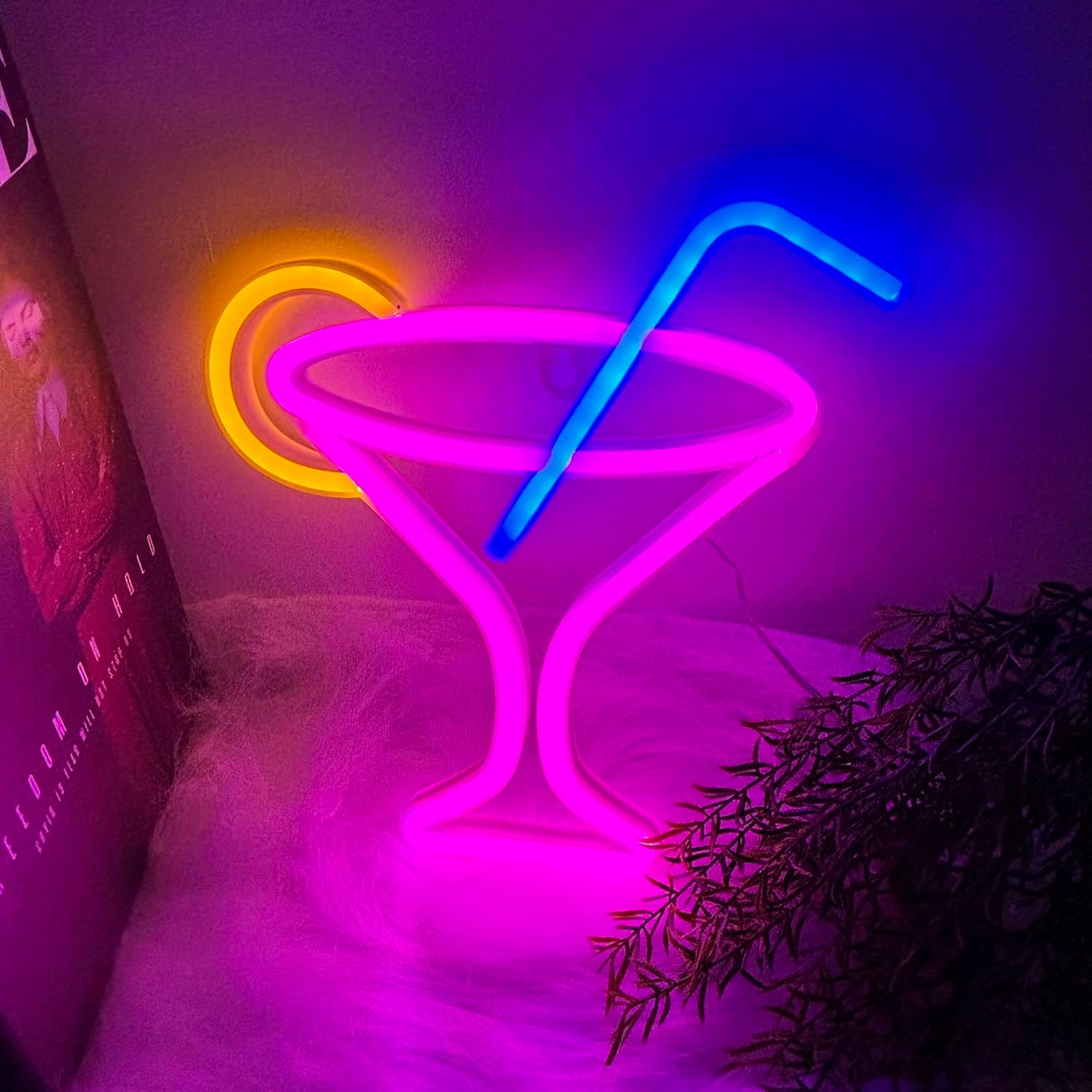Cocktails Neon Sign for Wall Decor ,Cocktails Happy Hour Neon Sign Man Cave Bar Home Art Neon Light Handmade LED Neon Lights Signs for Bedroom Beer Bar Neon Light Sign Hotel Party Club - Image 4