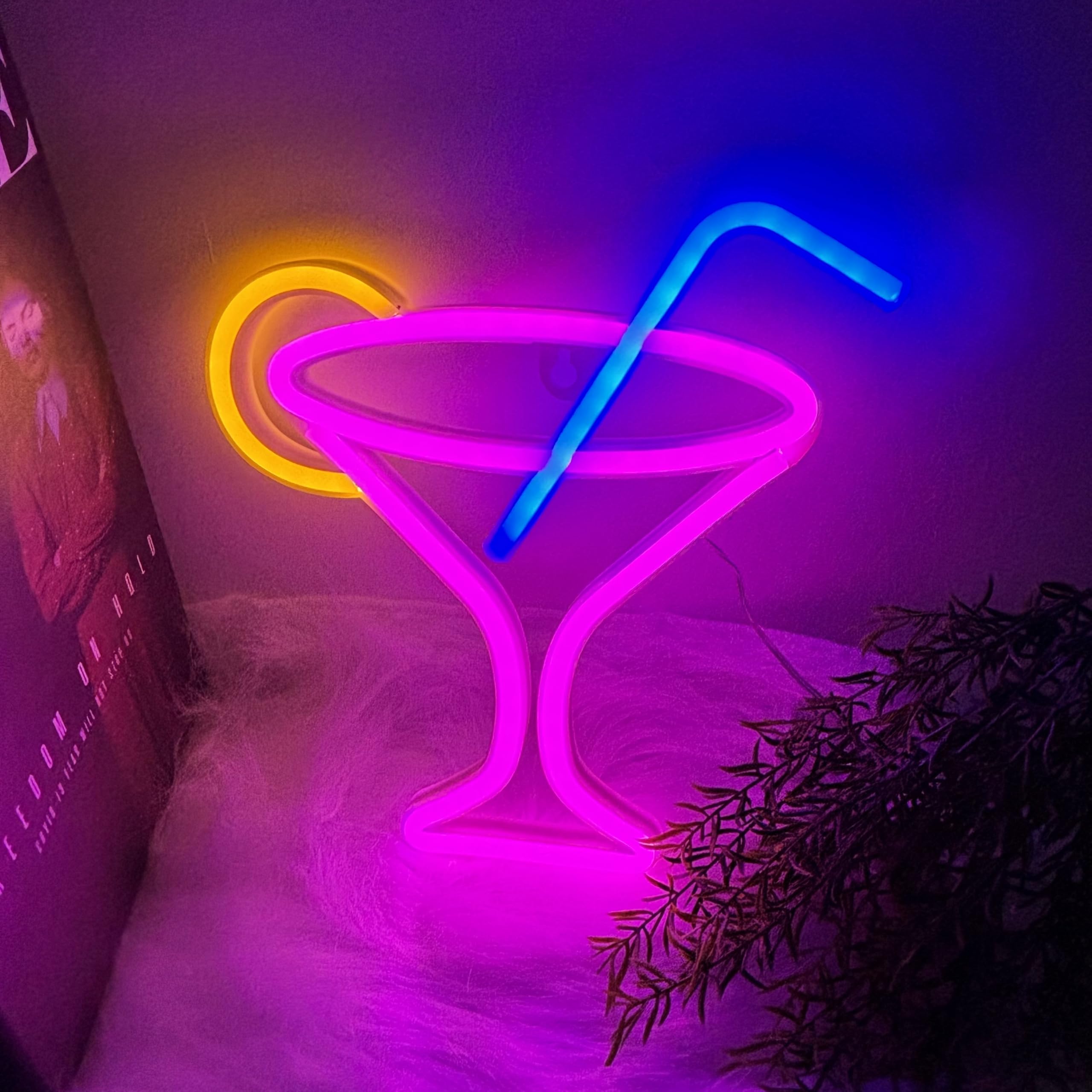 Cocktails Neon Sign for Wall Decor ,Cocktails Happy Hour Neon Sign Man Cave Bar Home Art Neon Light Handmade LED Neon Lights Signs for Bedroom Beer Bar Neon Light Sign Hotel Party Club - Image 4