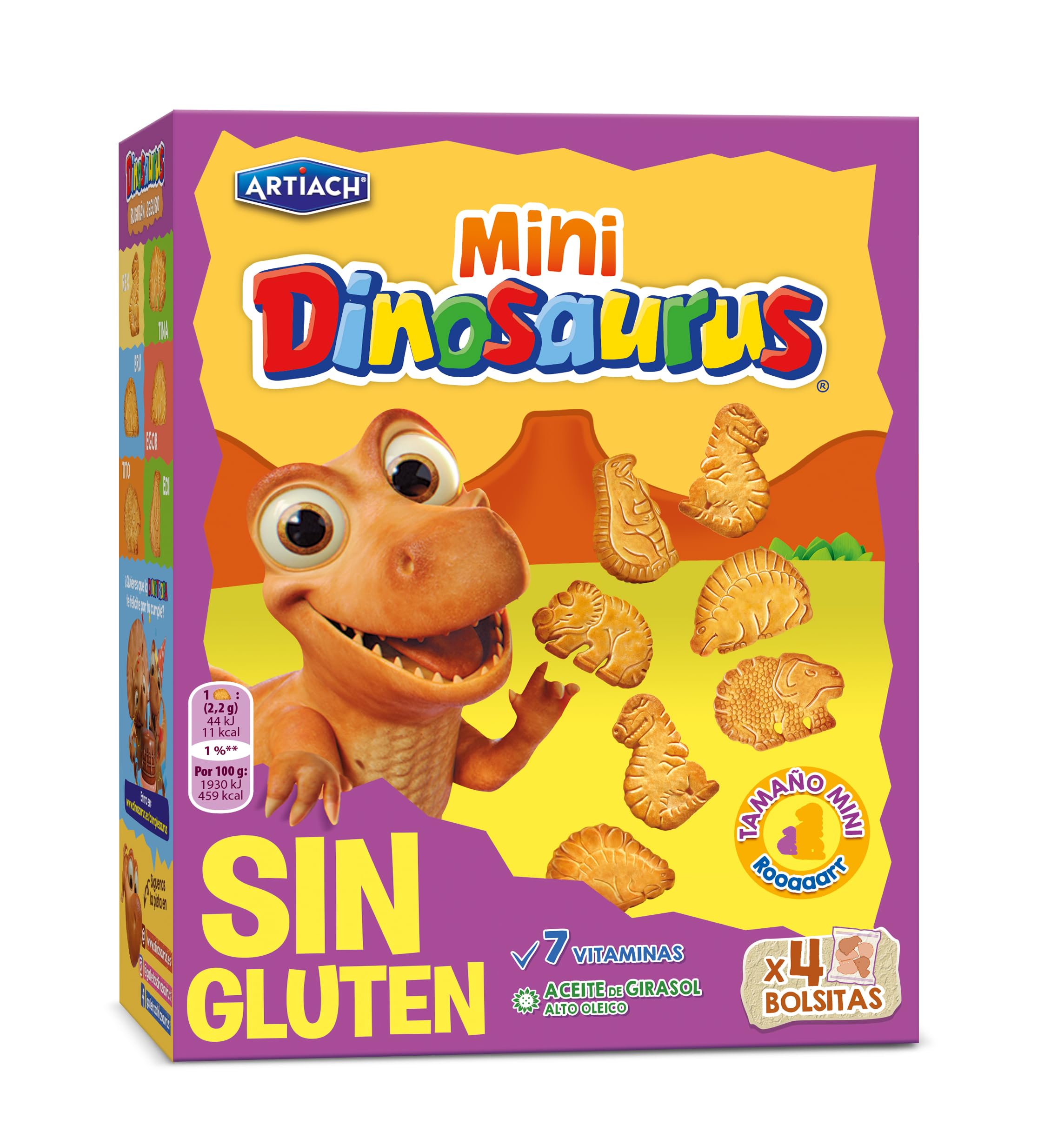 Galletas Mini Dinosaurus Sin Gluten 160gr (Pack de 12). Total 1,92kg - Dinosaurus