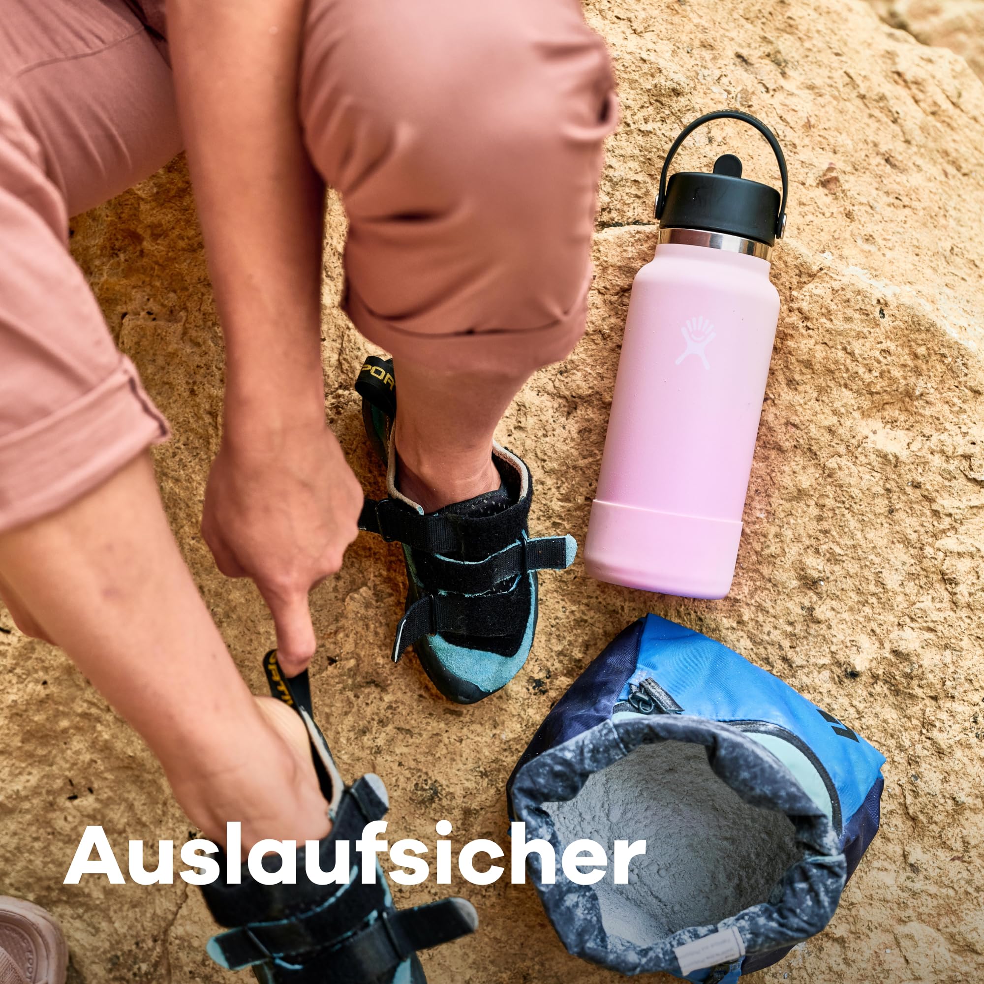 HYDRO FLASK - Trinkflasche 946ml (32oz) mit Strohdeckel - Vakuumisolierte, Wiederverwendbare Flasche aus Edelstahl - Auslaufsicherer Deckel - Größe Öffnung - Black
