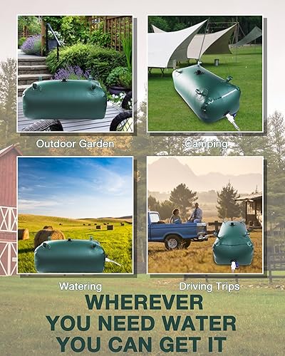 Miniatura 7 de Vejiga portátil de almacenamiento de agua, contenedores de almacenamiento de agua de gran capacidad de 29 galones110L, depósito de agua portátil de